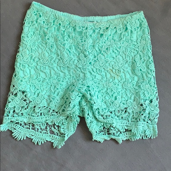 Charlotte Russe Pants - Teal lace shorts